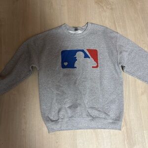 MLB Gray Crewneck Sweater with Logo